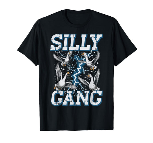 Geese Silly Gang Funny Goose Duck Meme Animal Men Women Kids T-Shirt