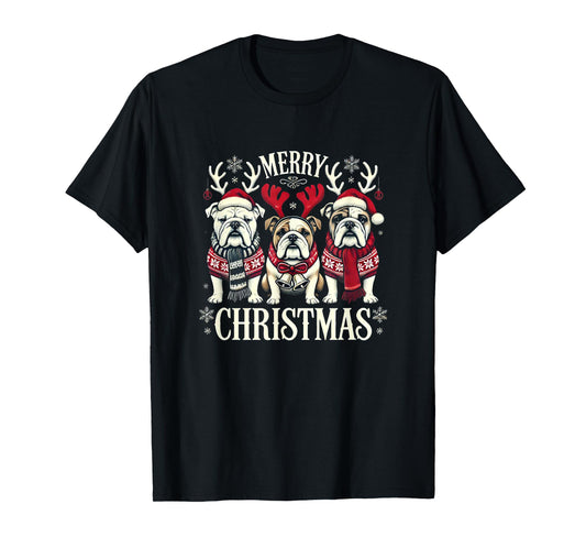 Christmas English Bulldog Mom English Bulldog Christmas T-Shirt