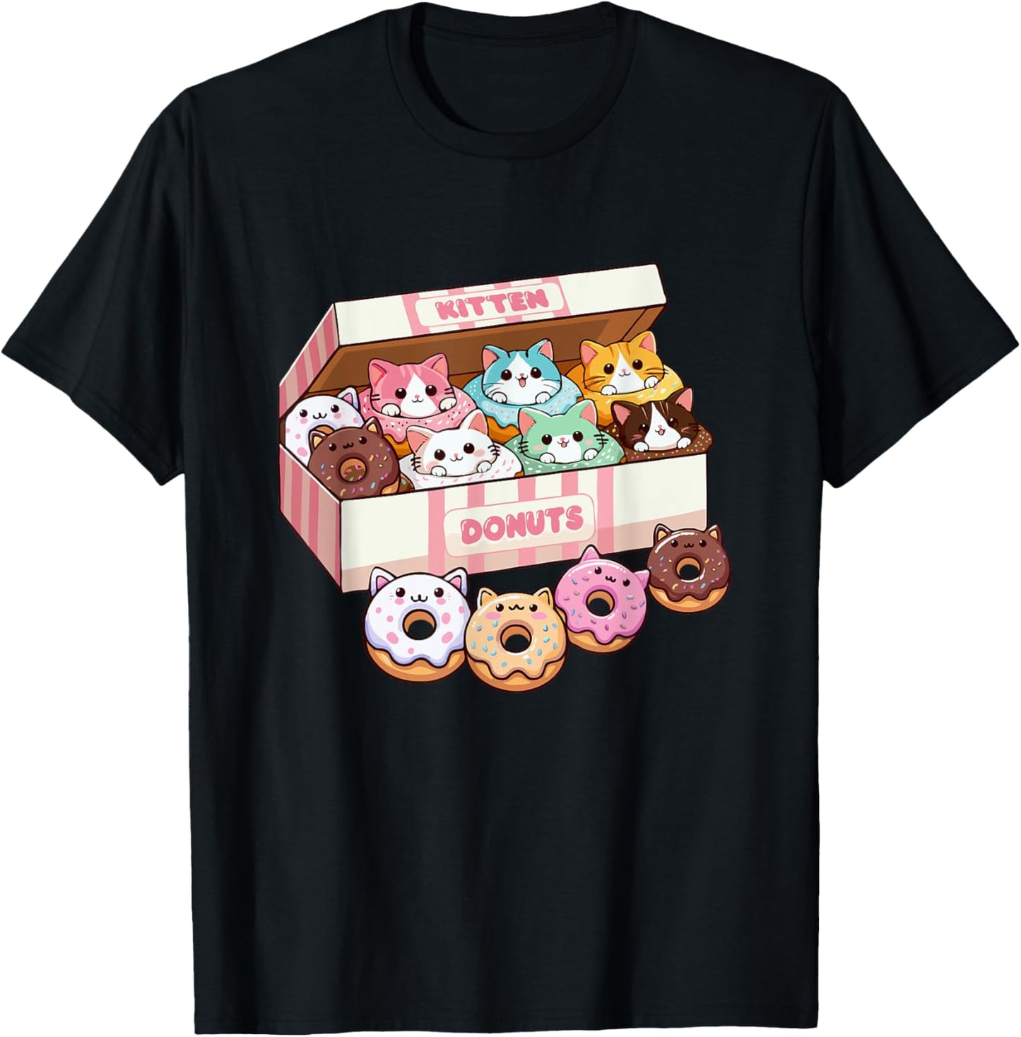 Kitten Donuts Pastry Cat Lover Cute Doughnut Cats T-Shirt