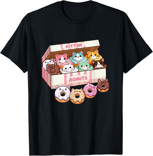 Kitten Donuts Pastry Cat Lover Cute Doughnut Cats T-Shirt