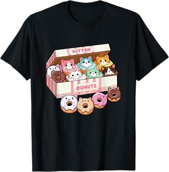 Kitten Donuts Pastry Cat Lover Cute Doughnut Cats T-Shirt