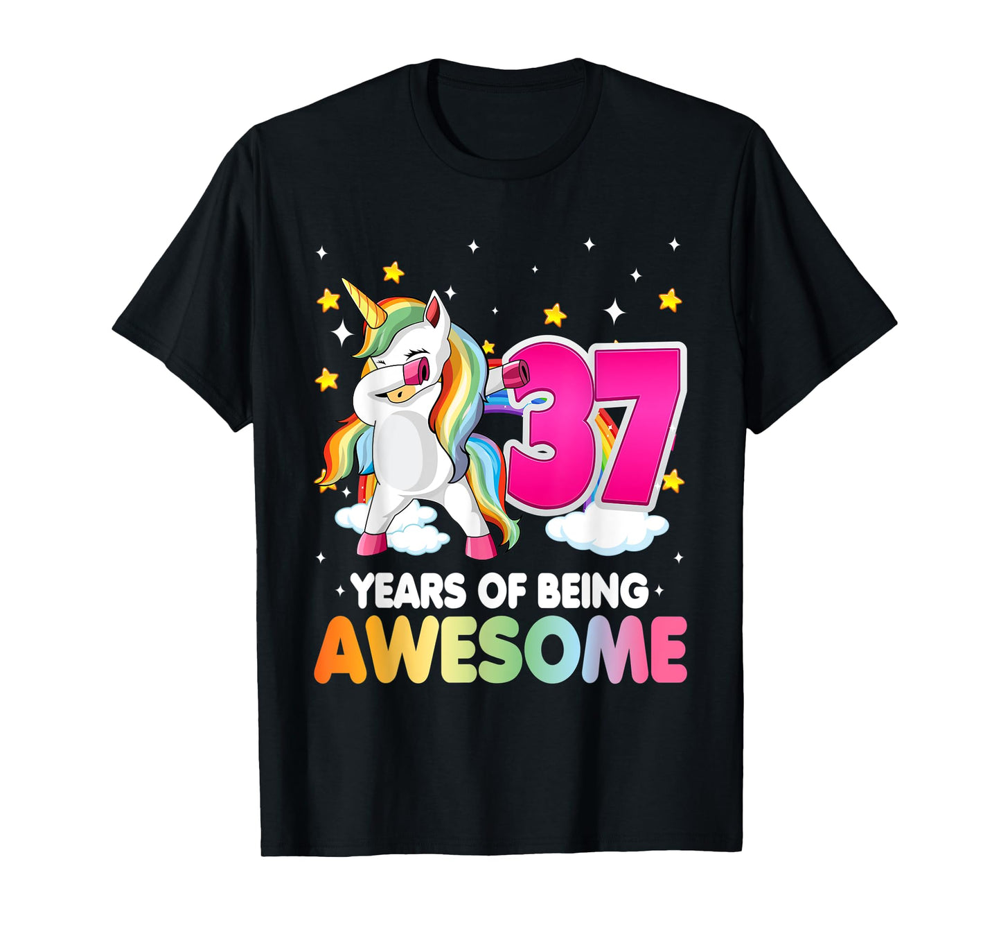 37th Birthday Dabbing Unicorn Party Gift | 37 Years Old T-Shirt