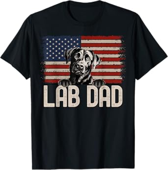 Best Dog Dad Ever American Flag - Lab Dad T-Shirt for Men