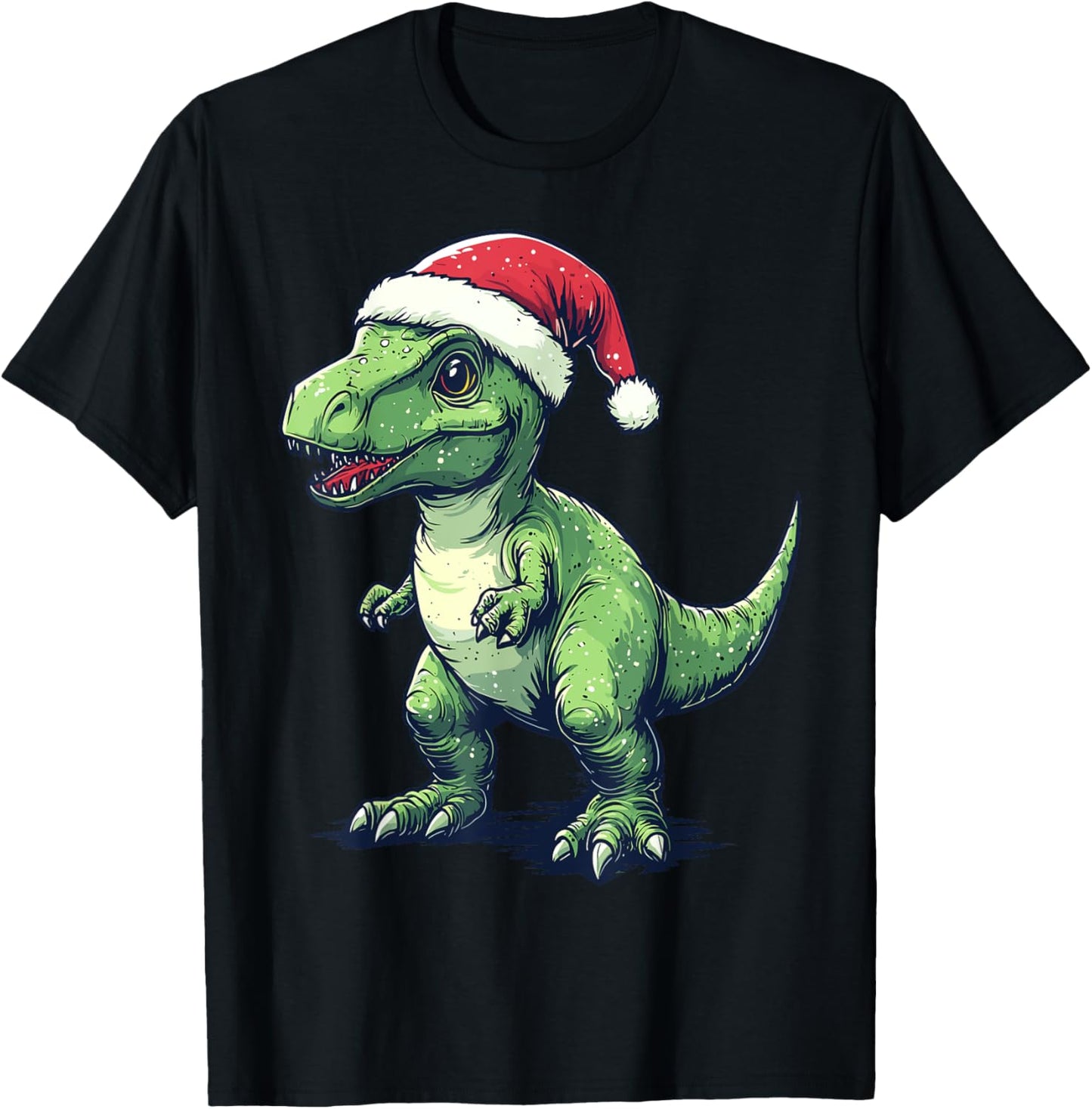 Dinosaur Santa Hat Funny Dinosaur Lovers Christmas Pajama T-Shirt