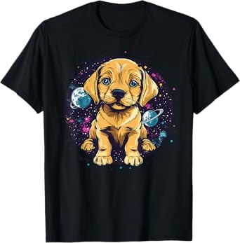 Puppy In Space Cute Cosmic Adventure T-Shirt