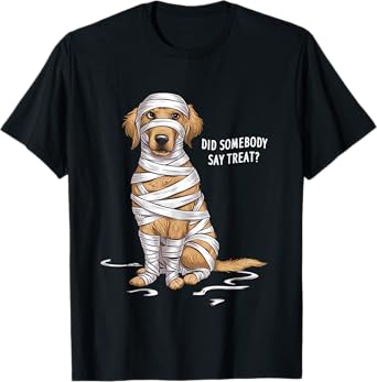 Golden Retriever Mummy Halloween Dog Men Women Kids T-Shirt