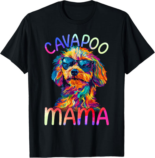 Cavapoo Mom Mama Colorful Pop Art Cavapoo Dog T-Shirt