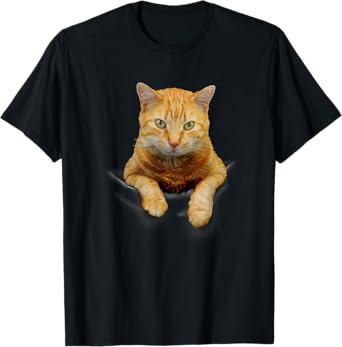 Cat in a pocket funny Kitten kitty meme cats meow owner Men Women Kids T-Shirt