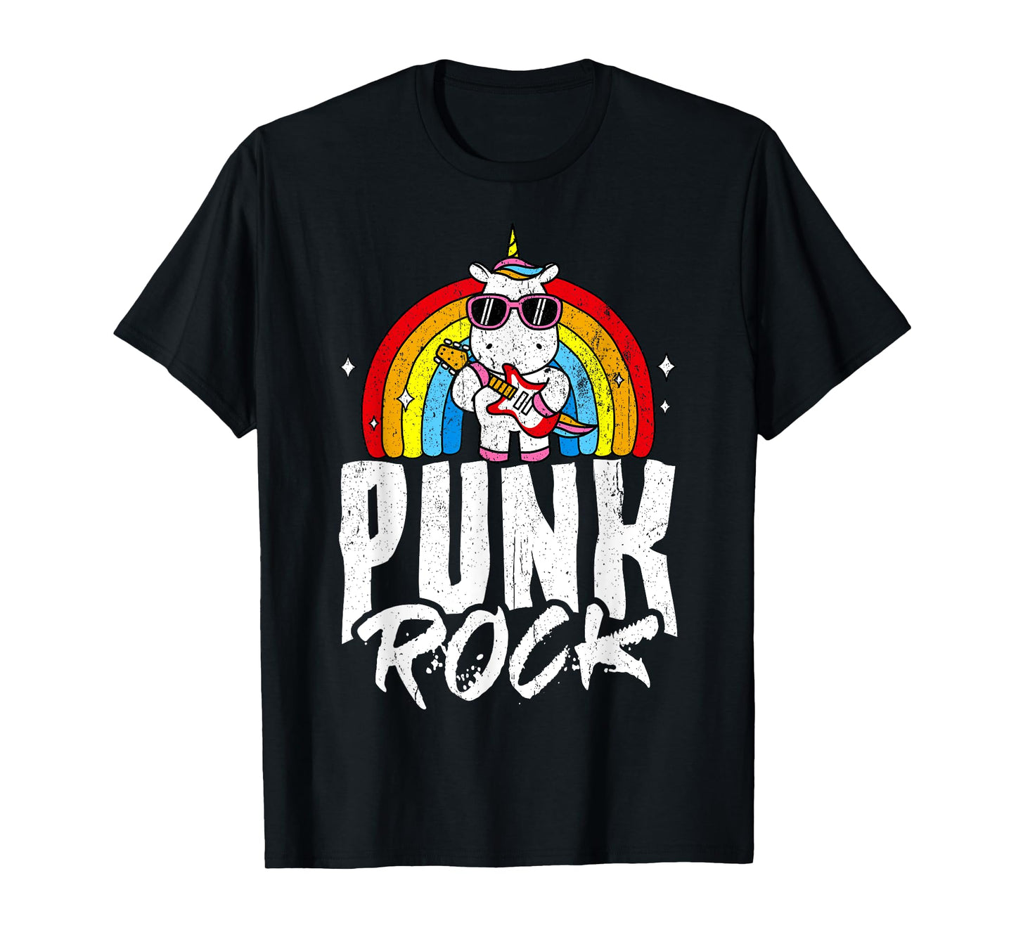 Punk Rock Unicorn Rock Fan Rainbow Musician T-Shirt