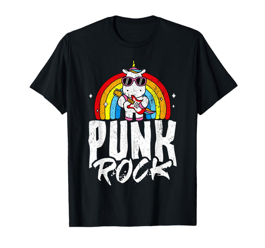 Punk Rock Unicorn Rock Fan Rainbow Musician T-Shirt