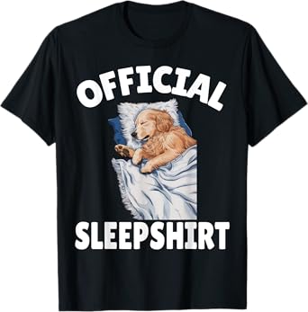 Golden Retriever Dog Official Sleepshirt Napping Pajamas T-Shirt for Men Women Girls Kids