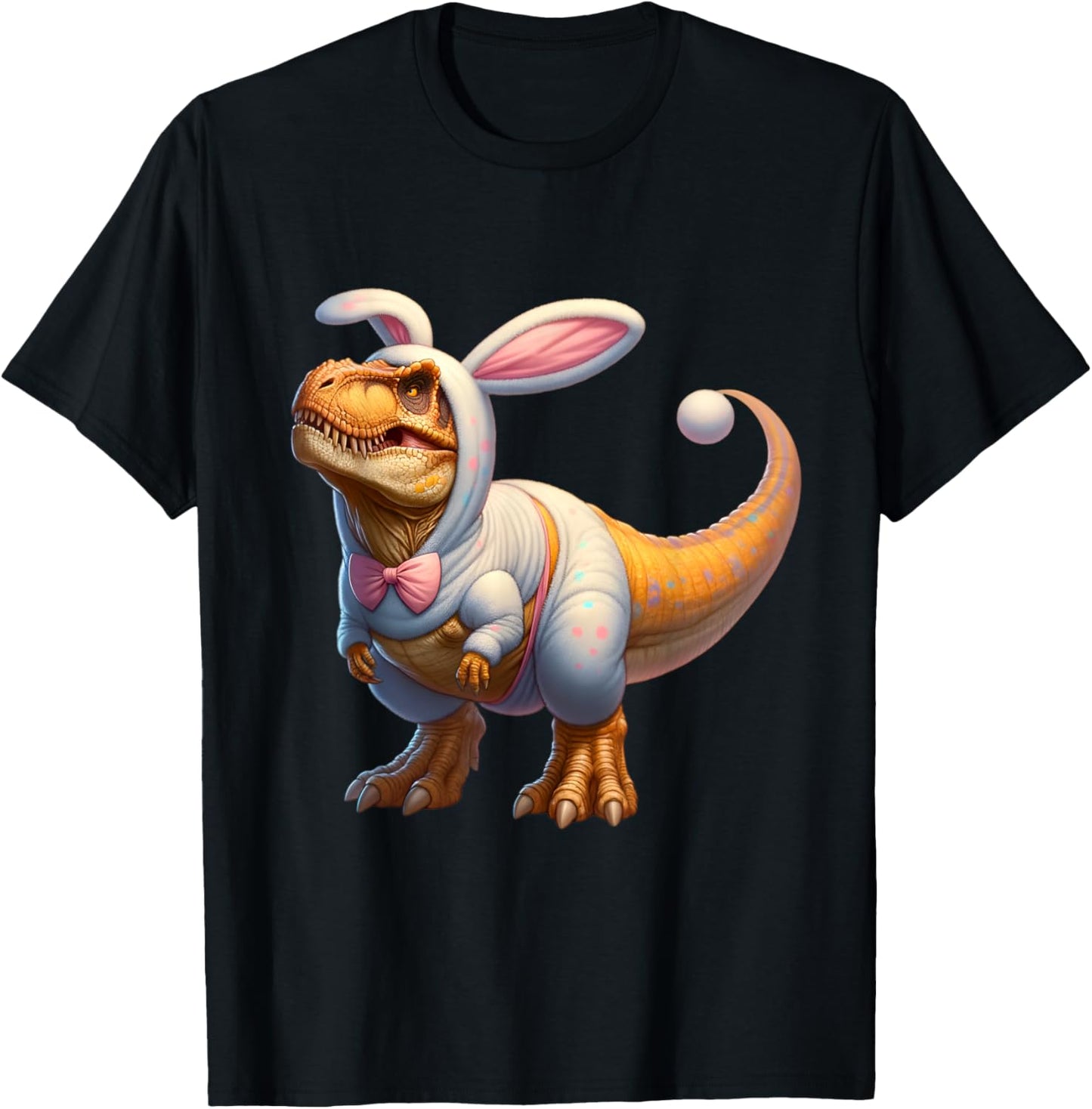 Funny easter bunny dinosaur t-rex apparel Unisex-Adults, Unisex-Kids T-Shirt Multicolor Cartoon Dinosaur Easter Classic T-Shirt Small Short Sleeve
