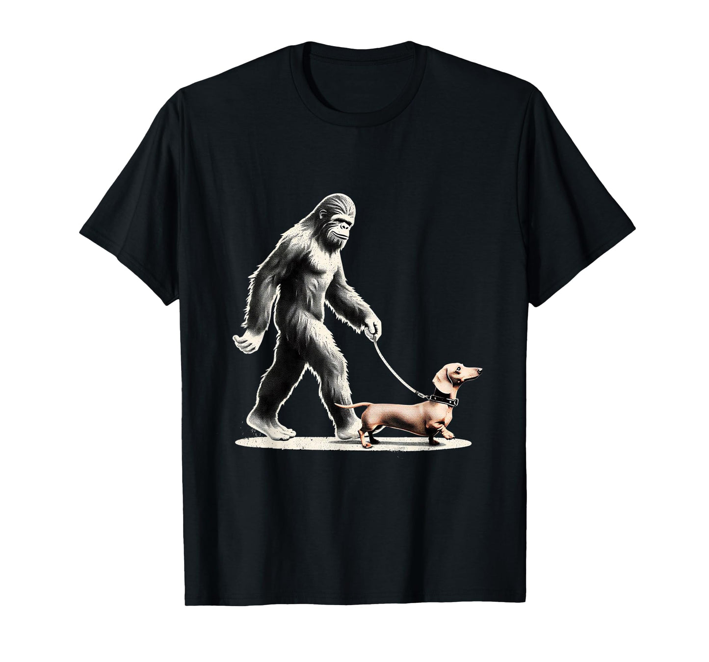Bigfoot Walking Dachshund Funny Wiener Dog T-Shirt