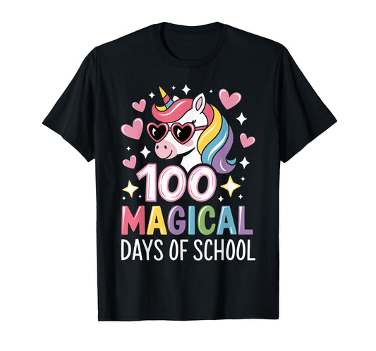 100 Magical Days of School Unicorn 100th Day Of School Girls T-Shirt