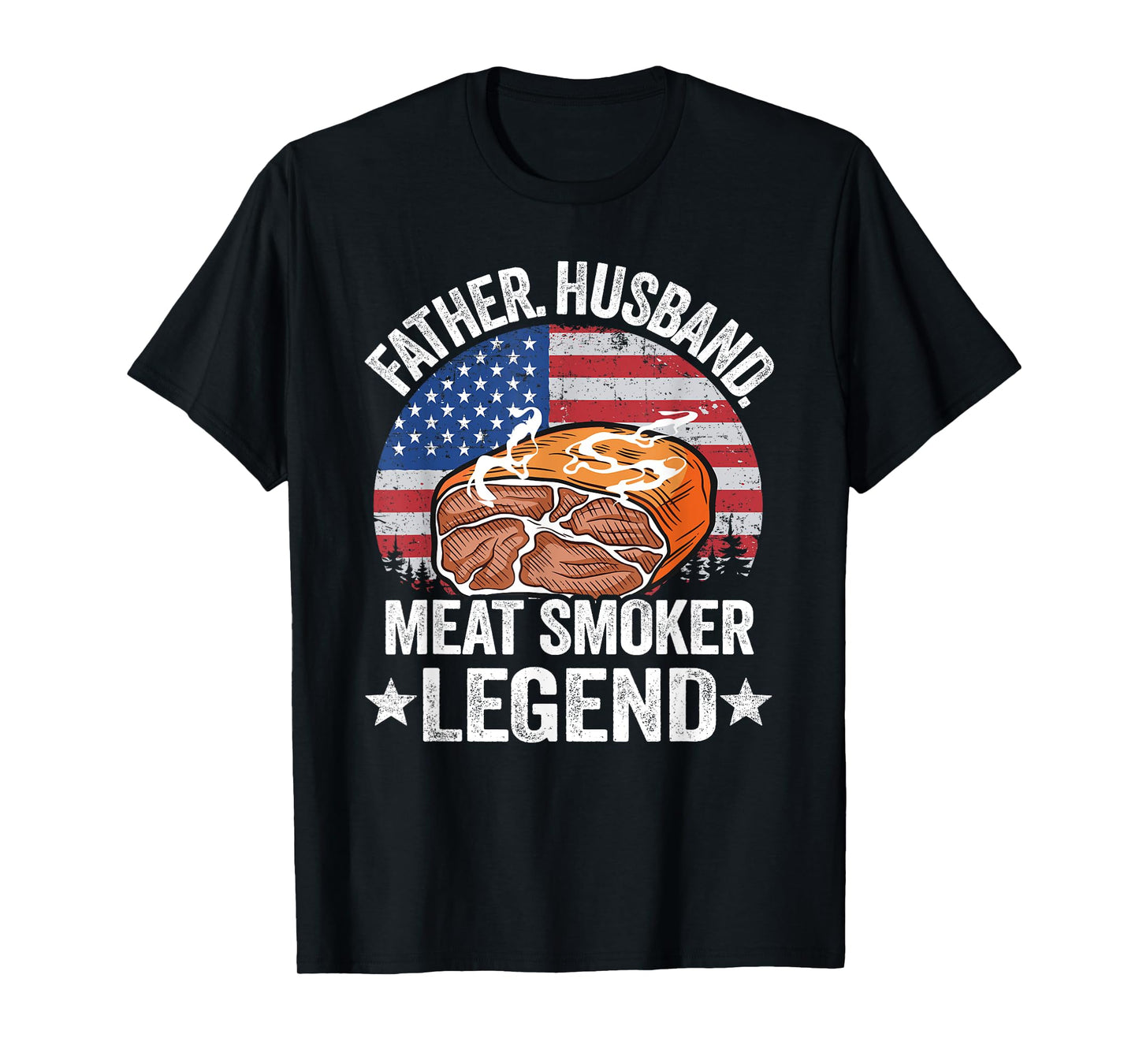 Father Husband Meat Smoker Legend Brisket Dad Meat Smoking T-Shirt