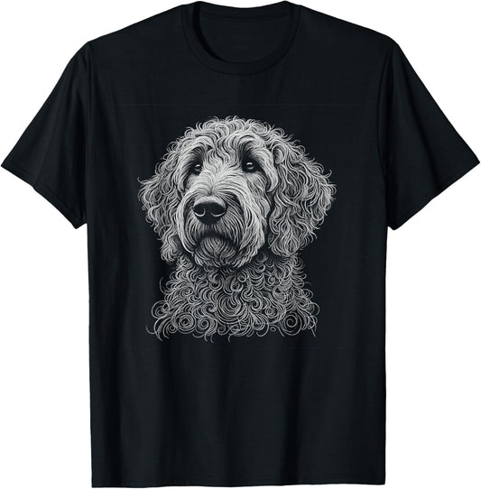 Labradoodle Dog Face Art Design T-Shirt