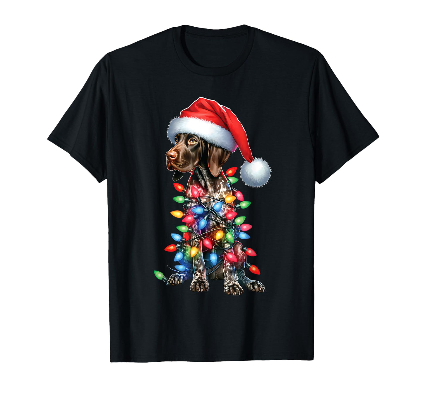 German Shorthaired PointerDog Lovers Santa Hat Christmas T-Shirt