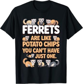 Cute Ferret Design For Men Women Kids Animal Ferret Lover T-Shirt