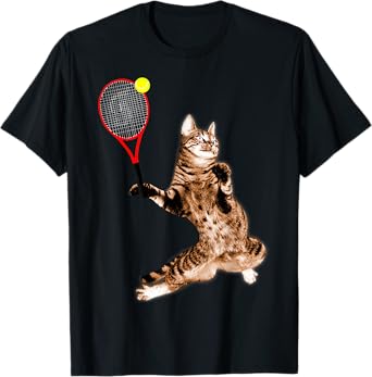 FUNNY TENNIS GAME T-SHIRT FUNNY CAT RACKET FOR MEN WOMEN T-Shirt