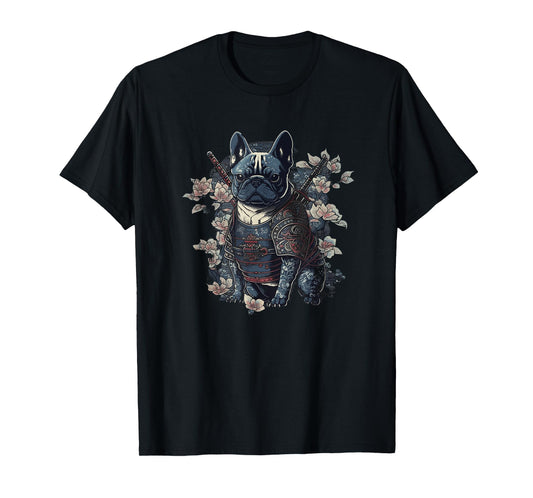 Japanese Samurai Frenchie French Bulldog, Vintage Ninja T-Shirt