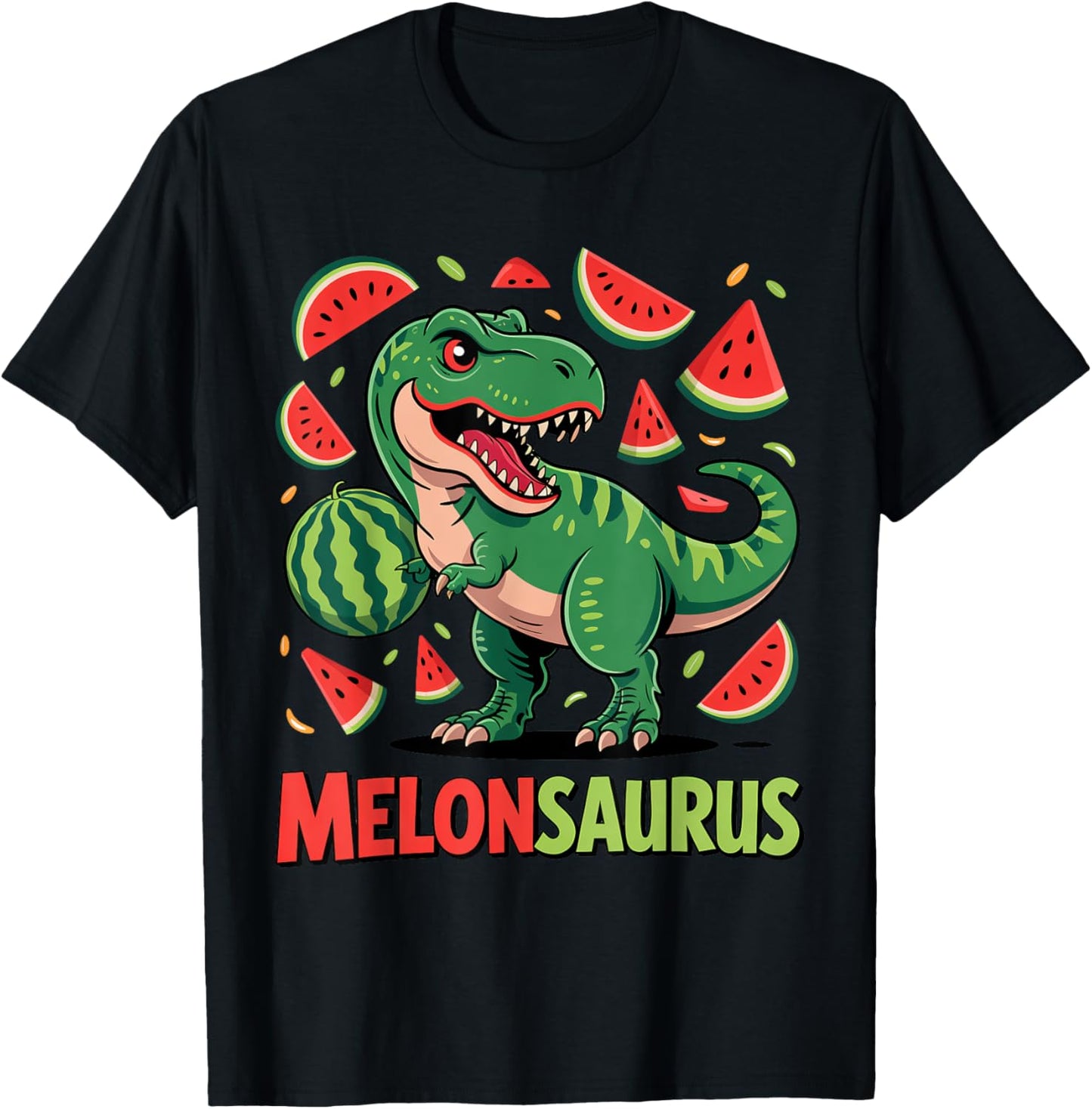 Dinosaur Melonsaurus Summer Tropical Fruits Toddler Kids T-Shirt
