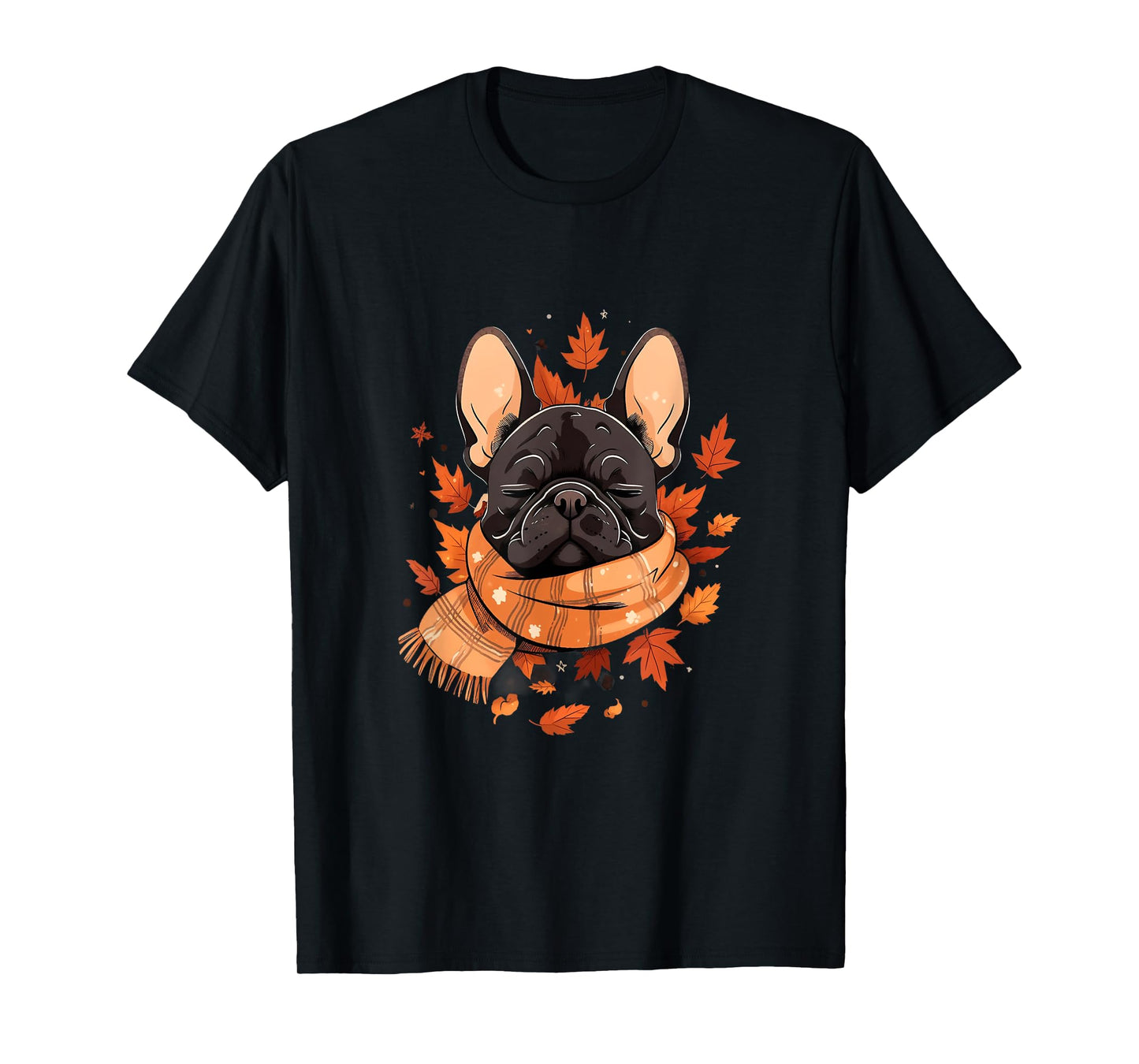 French Bulldog Fall Autumn Leaves Thanksgiving Frenchie Dog Men Women Girls Kids T-Shirt