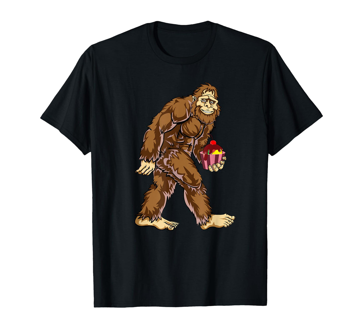 Funny Bigfoot Ice Cream Boy Funny Sasquatch Shirt T-Shirt