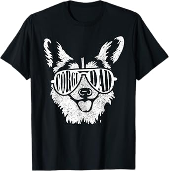 Retro Corgi Dad Gift Dog Owner Pet Welsh Corgi Fathers Day T-Shirt