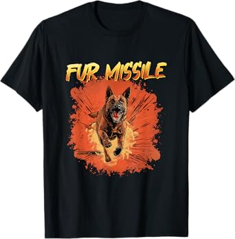 Funny Belgian Malinois Shirt - "fur missile shirt" T-Shirt