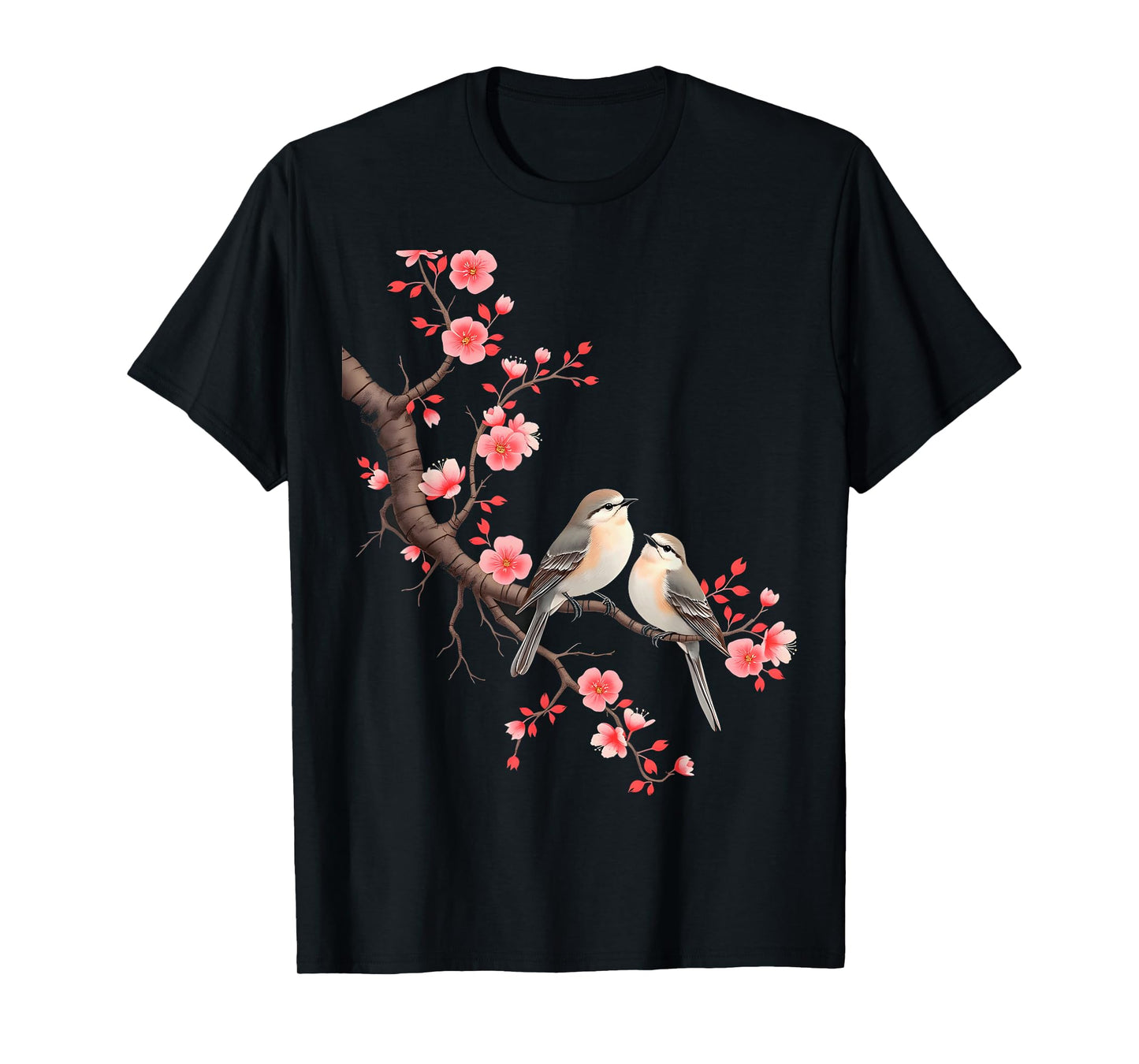 Birds Japanese Cherry Blossom T-Shirt