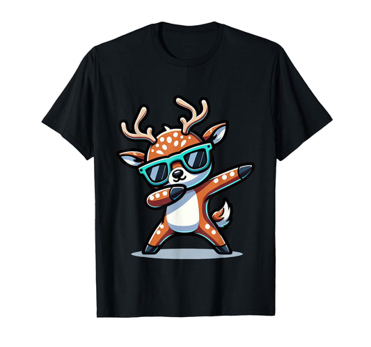 Christmas Reindeer Boys Dabbing Reindeer Santa Xmas Funny T-Shirt