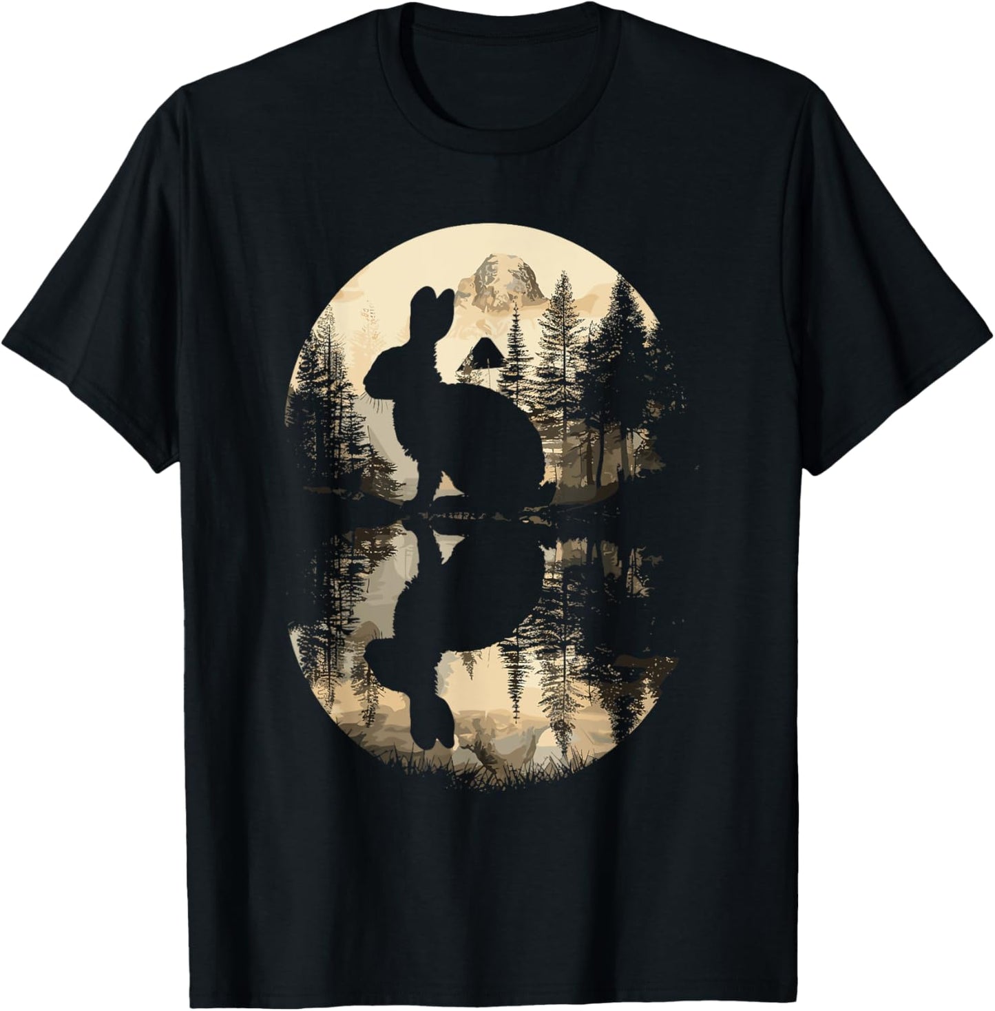 Rabbit Reflection Cute Bunny Nature Wildlife T-Shirt
