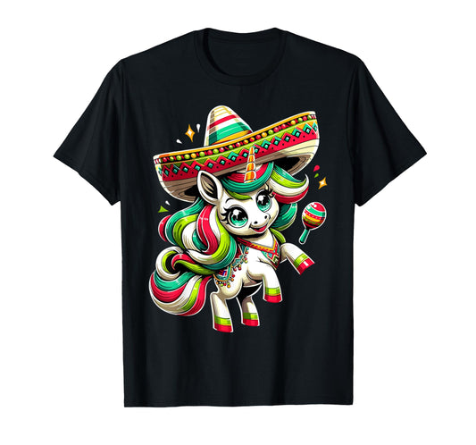 Cinco de Mayo Mexican Unicorn Kids Girls T-Shirt