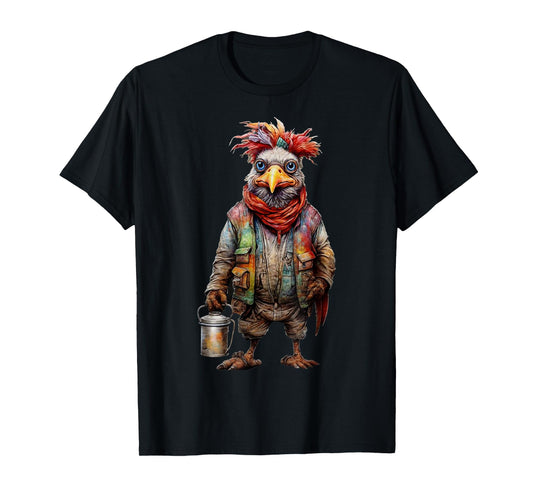 Peach-Bruh Christmas Funny Fashion Punk Retro Chicken T-Shirt