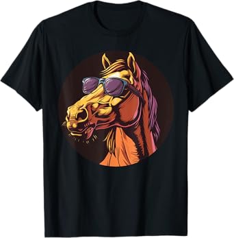 Cool Horse Head with Sunglasses T-Shirt