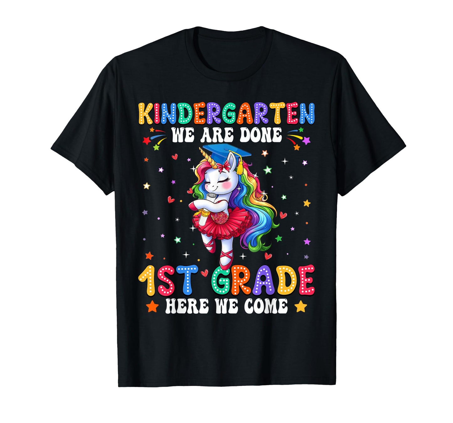 Kindergarten Graduation 2025 Graduate Girls Unicorn Kid Grad T-Shirt
