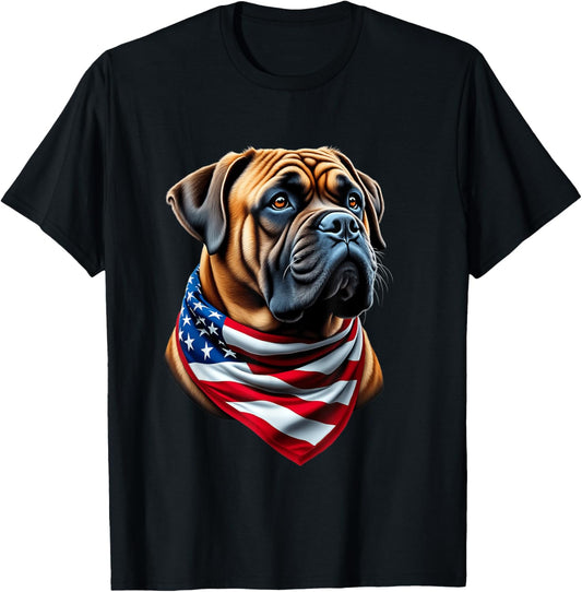Mastiff Dog American Flag 4th Of July Mastiff Lover T-Shirt
