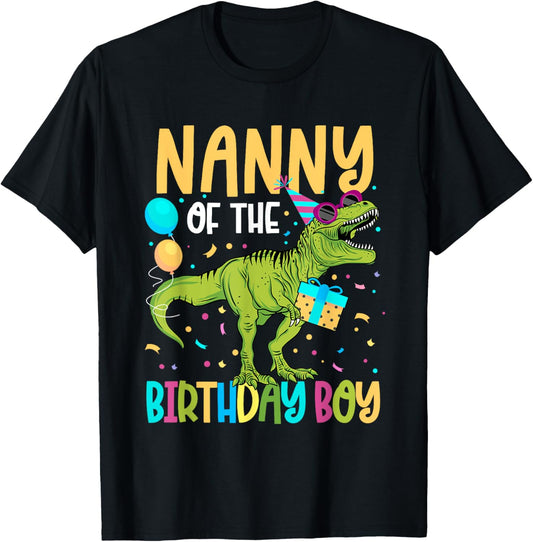 Nanny Of The Birthday Boy Family Matching Dinosaur Squad T-Shirt