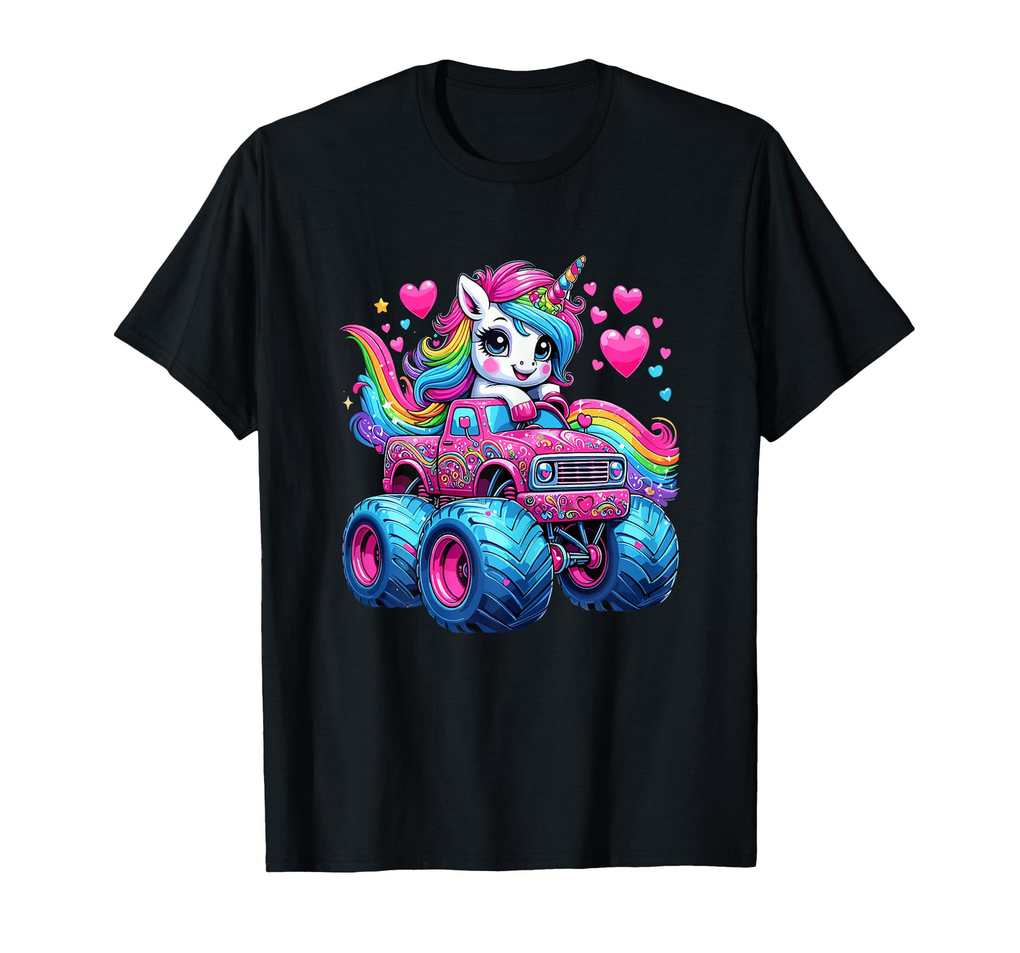 Unicorn Riding Monster Truck T-Shirt