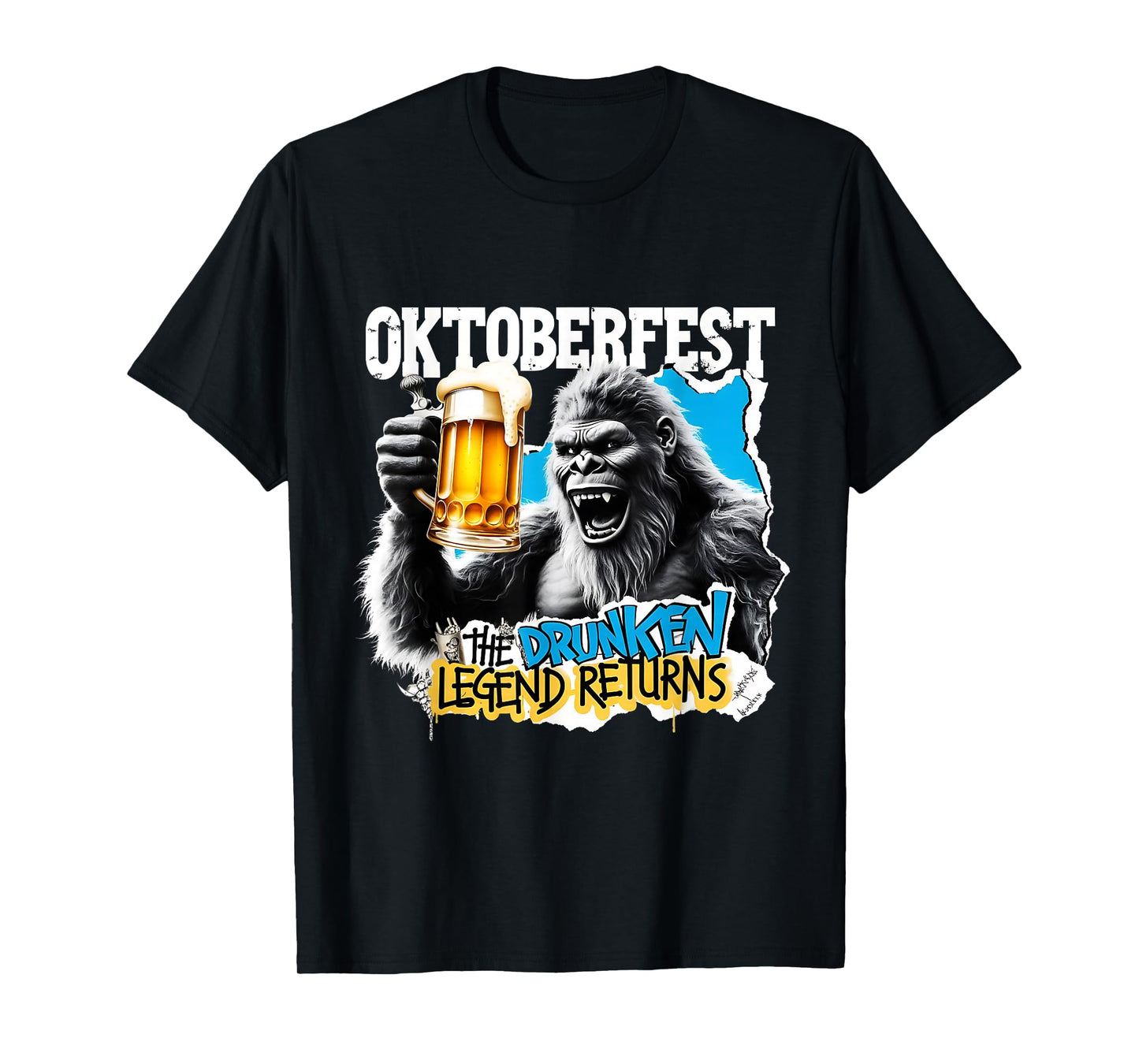 Oktoberfest Bigfoot The Drunken Legend Returns Beer Party T-Shirt