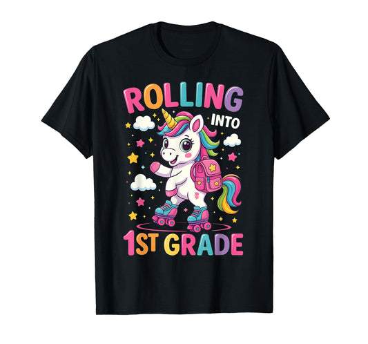 1st Grade Back To School Cute Unicorn First Day First Grade T-Shirt