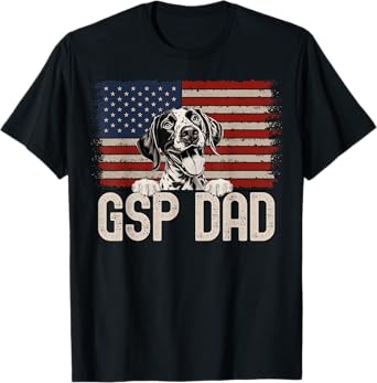 Best Dog Dad Ever American Flag - GSP Dad T-Shirt