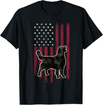 Golden Retriever Dog Lovers American Flag 4th Of July T-Shirt