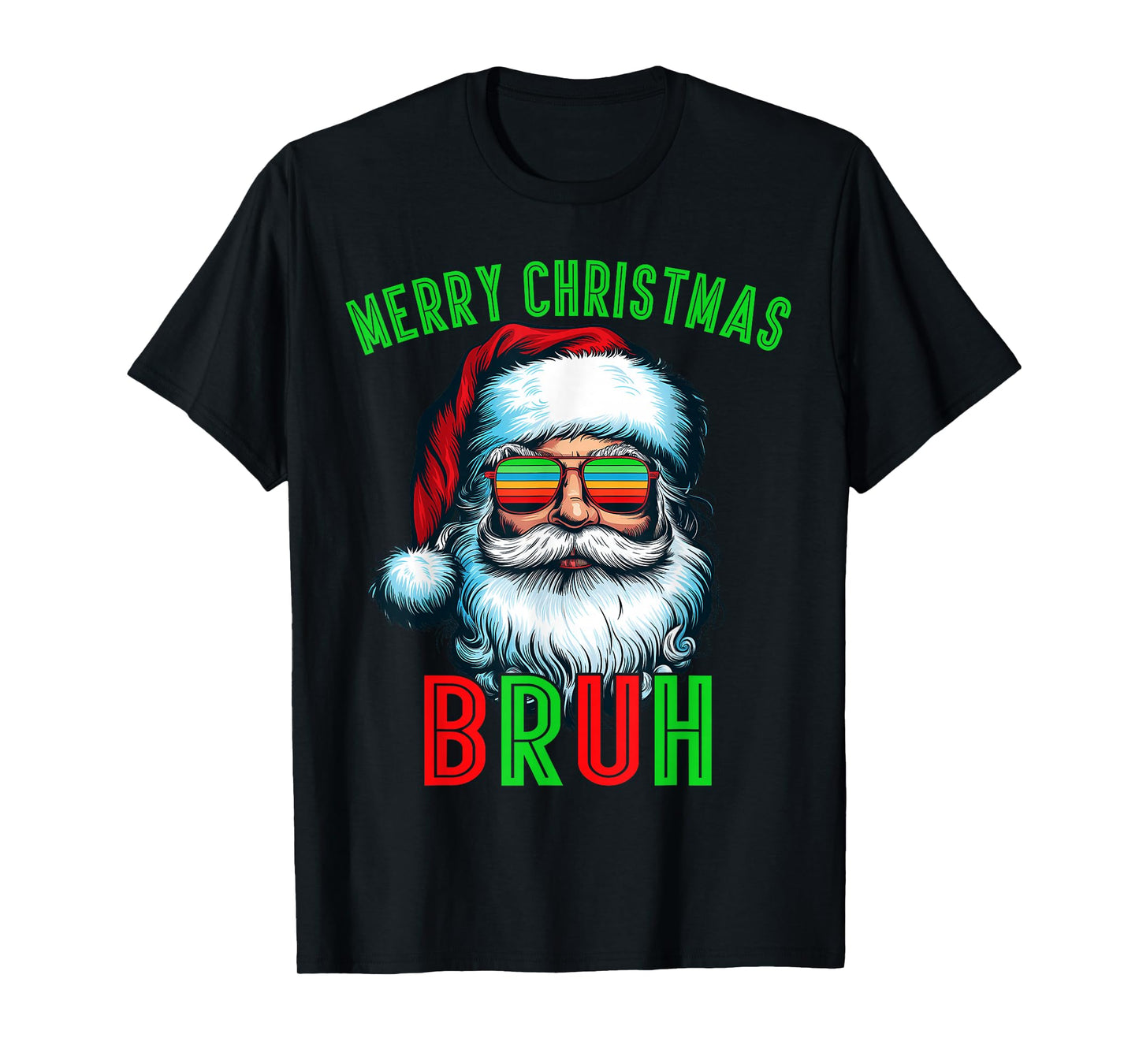 Retro Santa Christmas Bruh Pajama Family Meme Xmas T-Shirt