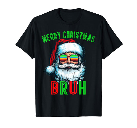 Retro Santa Christmas Bruh Pajama Family Meme Xmas T-Shirt