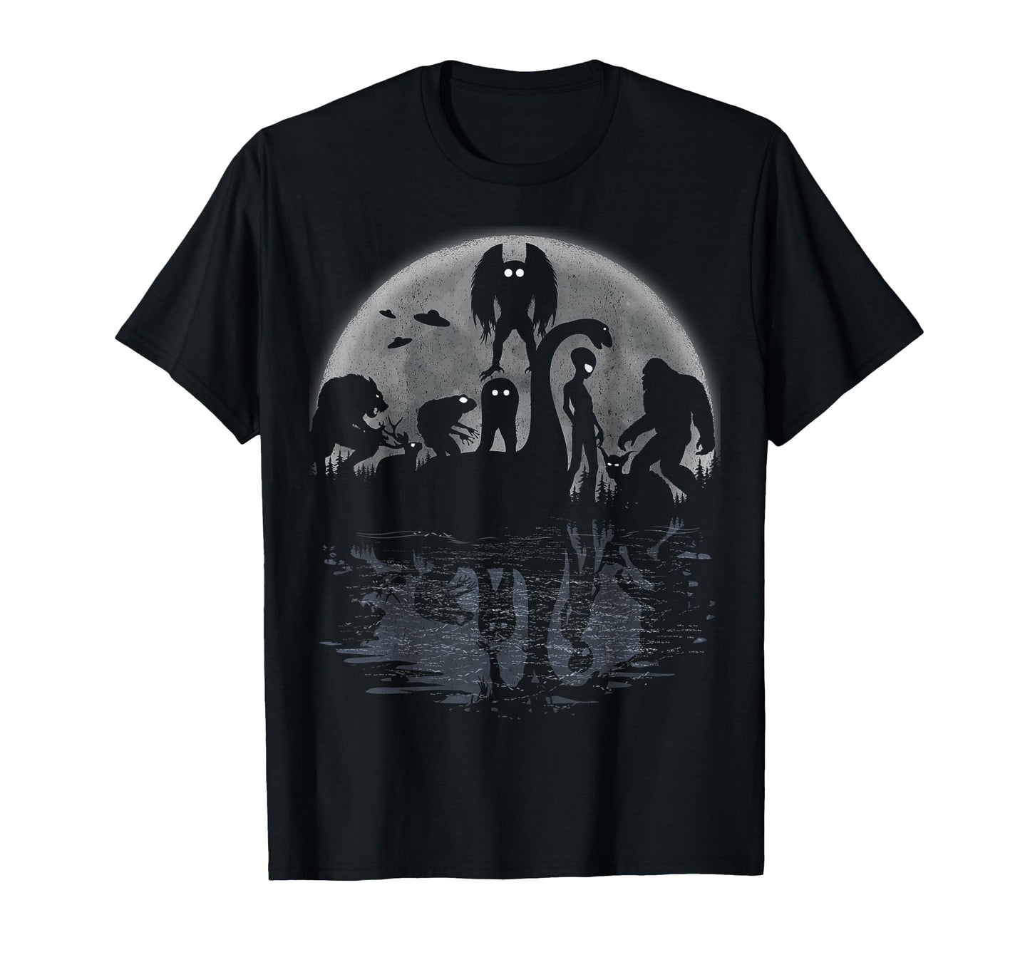Bigfoot Loch Ness Monster Mothman And Aliens Funny Cryptid T-Shirt