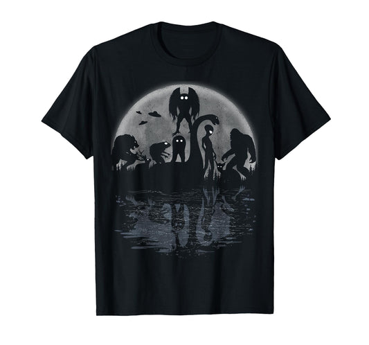 Bigfoot Loch Ness Monster Mothman And Aliens Funny Cryptid T-Shirt
