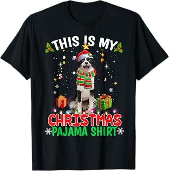 This Is My Christmas Pajama Shirt Border Collie Xmas Dogs T-Shirt