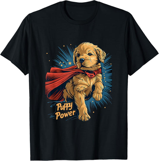 Golden Retriever Puppy Power Superhero for Dog Lover Parent T-Shirt