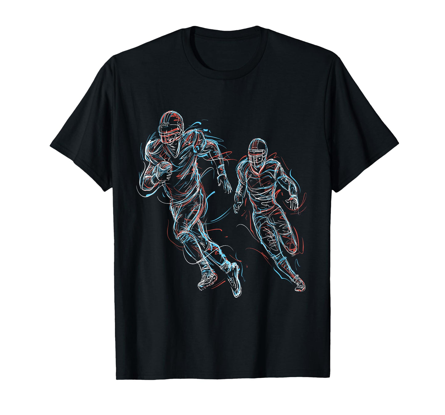 American Football Player Colourful Lines Design T-Shirt
